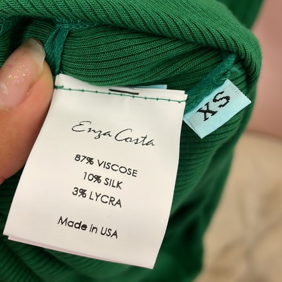 Enza Costa Rob Silk Tank Midi Dress Green - Picture 9 of 9